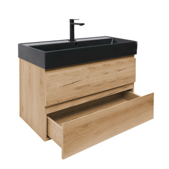 Koupelnová skříňka 2 zásuvková s umyvadlem SAT B-Way 99x50x45 cm dub mat BWAY2100OAKU2B2B