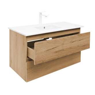 Koupelnová skříňka 2 zásuvková s umyvadlem SAT B-Way 99x50x45 cm dub mat BWAY2100OAKU4B2