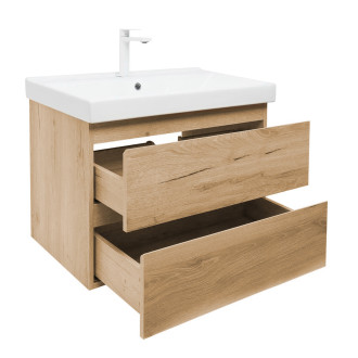 Koupelnová skříňka 2 zásuvková s umyvadlem SAT B-Way 59x50x45 cm dub mat BWAY260OAKU1BBI