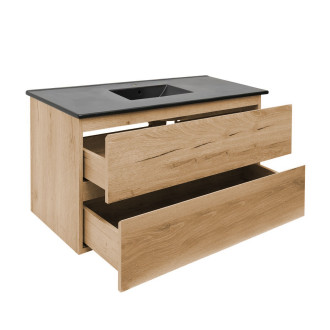 Koupelnová skříňka 2 zásuvková s umyvadlem SAT B-Way 99x50x45 cm dub mat BWAY2100OAKU4B