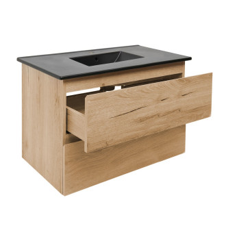 Koupelnová skříňka 2 zásuvková s umyvadlem SAT B-Way 79x50x45 cm dub mat BWAY280OAKU4B