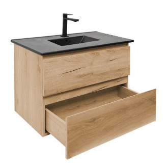 Koupelnová skříňka 2 zásuvková s umyvadlem SAT B-Way 79x50x45 cm dub mat BWAY280OAKU4B2B
