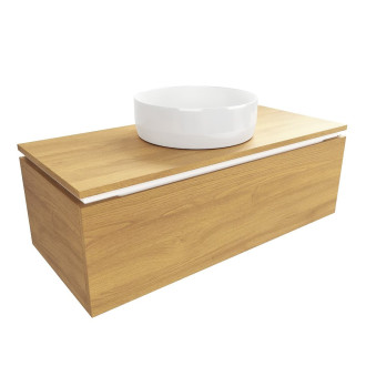 Koupelnová skříňka s krycí deskou SAT Feel 100x30x46 cm medový dub lesk SATFEEL100DMD