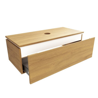 Koupelnová skříňka s krycí deskou SAT Feel 100x30x46 cm medový dub lesk SATFEEL100DMD