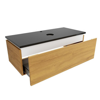 Koupelnová skříňka s žulovou krycí deskou SAT Feel 100x30x46 cm medový dub mat SATFEEL100DMZ