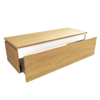 Koupelnová skříňka s krycí deskou SAT Feel 120x30x46 cm medový dub mat SATFEEL120DMDBEZ