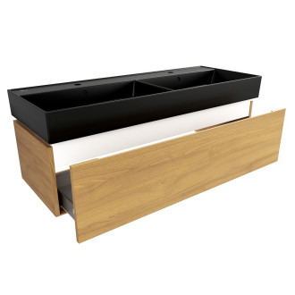Koupelnová skříňka s umyvadlem SAT Feel 120x30x46 cm medový dub mat SATFEEL120DMU3