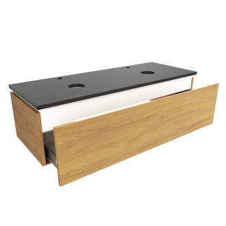 Koupelnová skříňka s žulovou krycí deskou SAT Feel 120x30x46 cm medový dub mat SATFEEL120DMZ