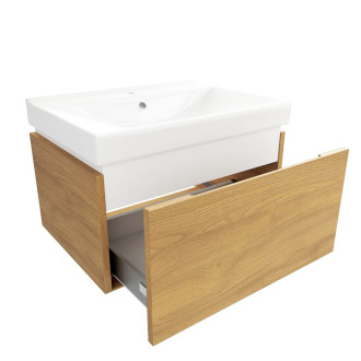 Koupelnová skříňka s umyvadlem SAT Feel 60x30x46 cm medový dub mat SATFEEL60DMU1