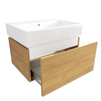 Koupelnová skříňka s umyvadlem SAT Feel 60x30x46 cm medový dub mat SATFEEL60DMU2