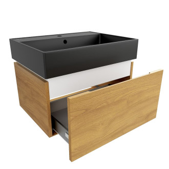 Koupelnová skříňka s umyvadlem SAT Feel 60x30x46 cm medový dub mat SATFEEL60DMU3