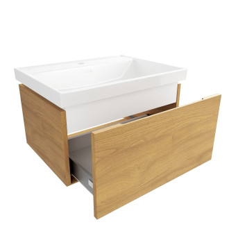 Koupelnová skříňka s umyvadlem SAT Feel 60x30x46 cm medový dub mat SATFEEL60DMU4