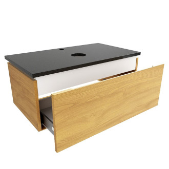 Koupelnová skříňka s žulovou krycí deskou SAT Feel 80x30x46 cm medový dub mat SATFEEL80DMZ