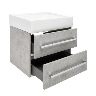 Koupelnová skříňka s umyvadlem SAT Cube Way 60x53x46 cm beton mat CUBE46602BESATCW