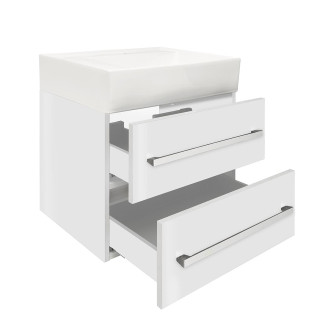 Koupelnová skříňka s umyvadlem SAT Cube Way 60x53x46 cm bílá lesk CUBE46602BISATCWL
