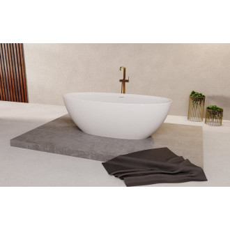 Volně stojící vana Polysan NOYA 170x76 cm litý mramor levá i pravá orientace bílá matná 92330