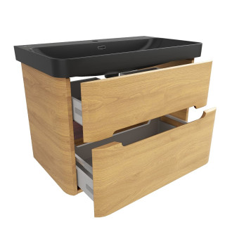 Koupelnová skříňka s umyvadlem SAT Fusion 77,5x53x45 cm dub medový mat SATFUSION280DMBKM