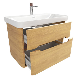 Koupelnová skříňka s umyvadlem SAT Fusion 77,5x53x45 cm dub medový mat SATFUSION280DMUBA