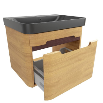 Koupelnová skříňka s umyvadlem SAT Fusion 57,5x43x45 cm dub medový mat SATFUSION60DMBKM