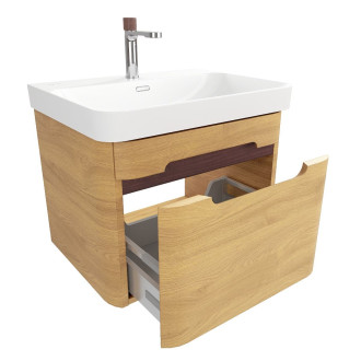 Koupelnová skříňka s umyvadlem SAT Fusion 57,5x43x45 cm dub medový mat SATFUSION60DMUBA
