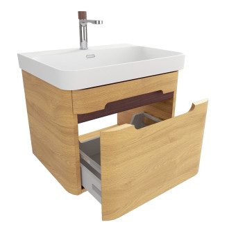 Koupelnová skříňka s umyvadlem SAT Fusion 57,5x43x45 cm dub medový mat SATFUSION60DMMWBA