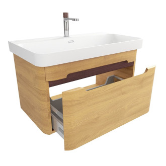 Koupelnová skříňka s umyvadlem SAT Fusion 77,5x43x45 cm dub medový mat SATFUSION80DMMWBA