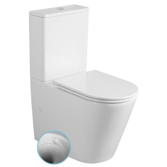 AVIS WC kombi, Vortex Rimless, spodní/zadní odpad, bílá PC106V