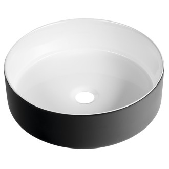 FIASTRA keramické umyvadlo na desku, Ø 40cm, černá mat