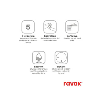 Ravak CR II 015.21BL Umyv. BeCool bat. 300 mm, bez výpusti, black X070461