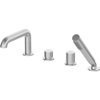 Deante SILIA HEXA čtyřotvorová vanová baterie se sprchovou sadou, ocel BHS_F14M