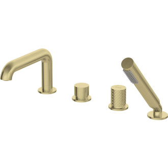 Deante SILIA HEXA čtyřotvorová vanová baterie se sprch.sadou, kartáčované zlato BHS_R14M