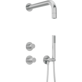 Deante SILIA HEXA podomítkový sprchový set s hlavovou sprchou, kartáčovaná ocel NHS_F9XK