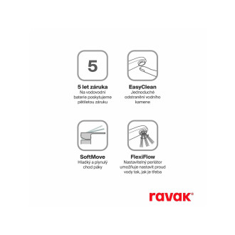 Ravak FL 112.20BL Umyv. bat. 150 mm, s bidetovou sprškou, black X070439
