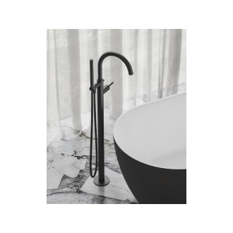 Ravak ES 080.20BLM.RB07G Vanová baterie na podlahu se setem, black matt X070501