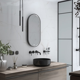 Zrcadlo se senzorem Nimco 40x80 cm černá matná ZPC32002LVX90