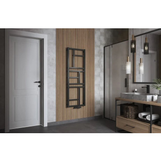 radiátor MONDRIAN 500 x 1440 mm, C31 black mat, středové připojení 50 mm RADMON501431SP