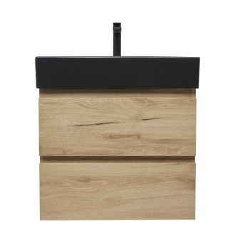 Koupelnová skříňka 2 zásuvková s umyvadlem SAT B-Way 59x50x45 cm dub mat BWAY260OAKU2B2B