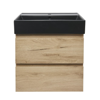 Koupelnová skříňka 2 zásuvková s umyvadlem SAT B-Way 59x50x45 cm dub mat BWAY260OAKU2BB