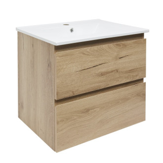 Koupelnová skříňka 2 zásuvková s umyvadlem SAT B-Way 59x50x45 cm dub mat BWAY260OAKU4BI