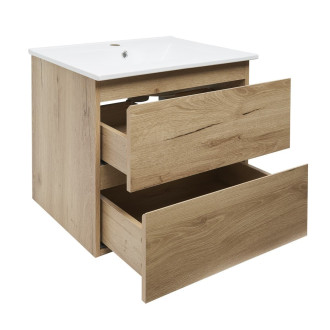 Koupelnová skříňka 2 zásuvková s umyvadlem SAT B-Way 59x50x45 cm dub mat BWAY260OAKU4BI