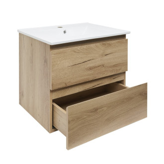 Koupelnová skříňka 2 zásuvková s umyvadlem SAT B-Way 59x50x45 cm dub mat BWAY260OAKU4BI