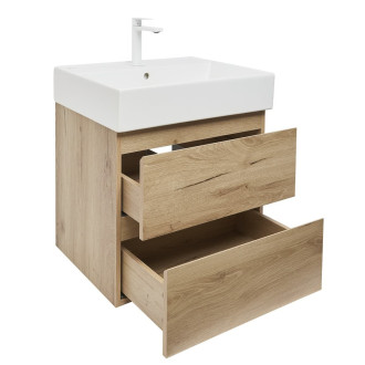 Koupelnová skříňka 2 zásuvková s umyvadlem SAT B-Way 59x50x45 cm dub mat BWAY260OAKU2BBI