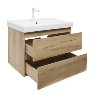 Koupelnová skříňka 2 zásuvková s umyvadlem SAT B-Way 79x50x45 cm dub mat BWAY280OAKU1BBI