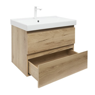 Koupelnová skříňka 2 zásuvková s umyvadlem SAT B-Way 79x50x45 cm dub mat BWAY280OAKU1BBI