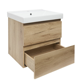 Koupelnová skříňka 2 zásuvková s umyvadlem SAT B-Way 59x50x45 cm dub mat BWAY260OAKUU1