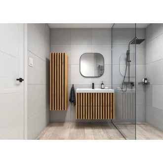 Koupelnová skříňka vysoká SAT Delano 34x125x36 cm dub mat DELANOV35DC