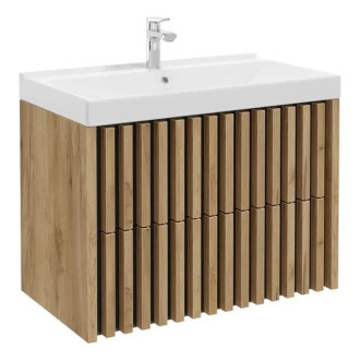 Koupelnová skříňka s umyvadlem SAT Delano 80x56x45 cm dub mat DELANO80ZDCUM