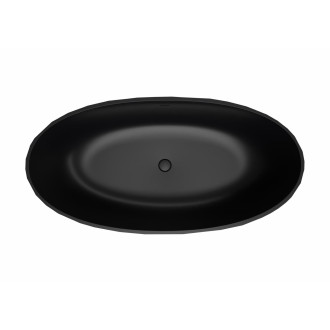 Volně stojící vana SAT Meda 167x82,3 cm litý mramor levá i pravá černá SATME1670C