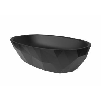 Umyvadlo na desku SAT Meda 56x37 cm černá mat bez otvoru pro baterii, bez přepadu SATME5637C