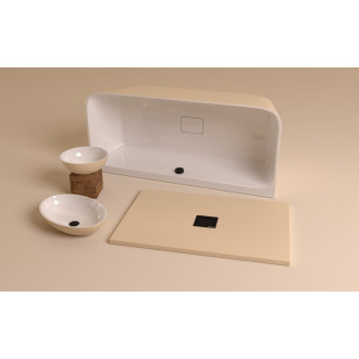 Sprchová vanička čtvercová Polysan Flexia 90x90 cm litý mramor béžová 71546.81